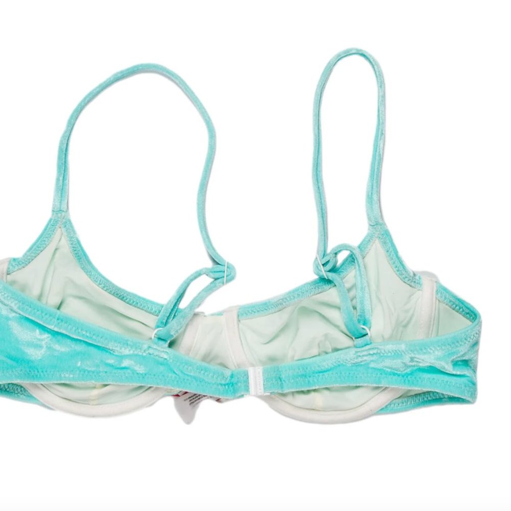 NWT SOLID & STRIPED The "EVA" Top in Solid Velvet Aquamarine M - Picture 3 of 13